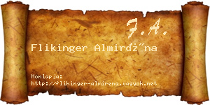 Flikinger Almiréna névjegykártya